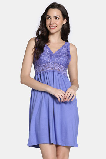 Buy Zivame Lace N Mesh Babydoll - Chive Blossom